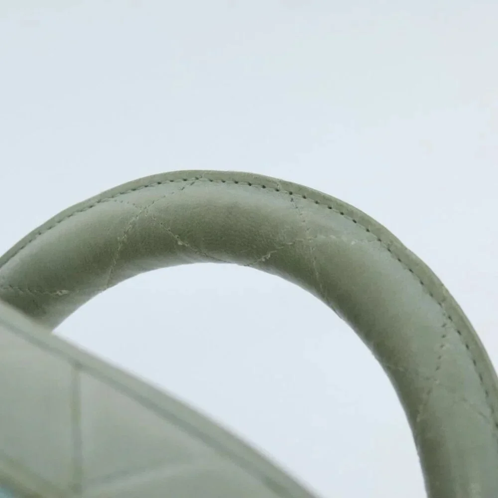 CHANEL Matelasse Vanity Cosmetic Pouch Lamb Skin Blue Gold CC Auth yk15445 - Picture 14 of 16